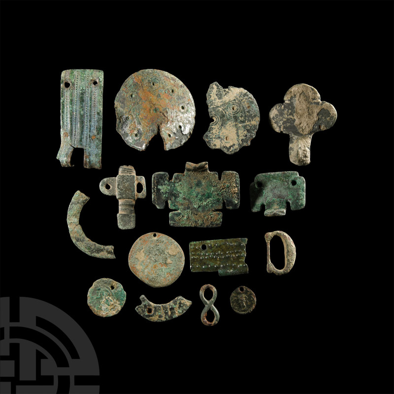 Anglo-Saxon Bronze Artefact Group
Circa 6th century A.D. Mainly comprising frag...