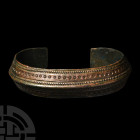 Viking Age Stamp-Decorated Bronze Bracelet
