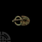 Visigothic Bronze Buckle with Plate and Animal-Headed Tongue