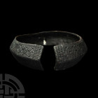 Viking Age Bronze Bracelet with Hatched Panels