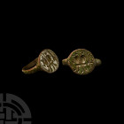 Viking Age Bronze Ring with Warriors with Shields and Spears