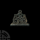 Large Viking Bronze Pendant with Entwined Dragons
