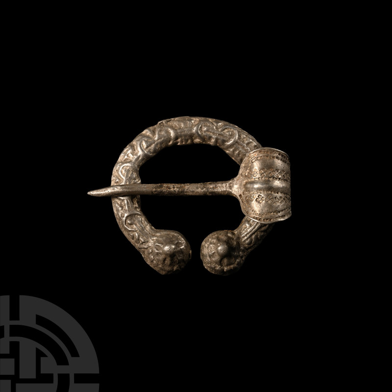 Viking Age Silver Decorated Penannular Brooch
12th century A.D. Featuring domed...