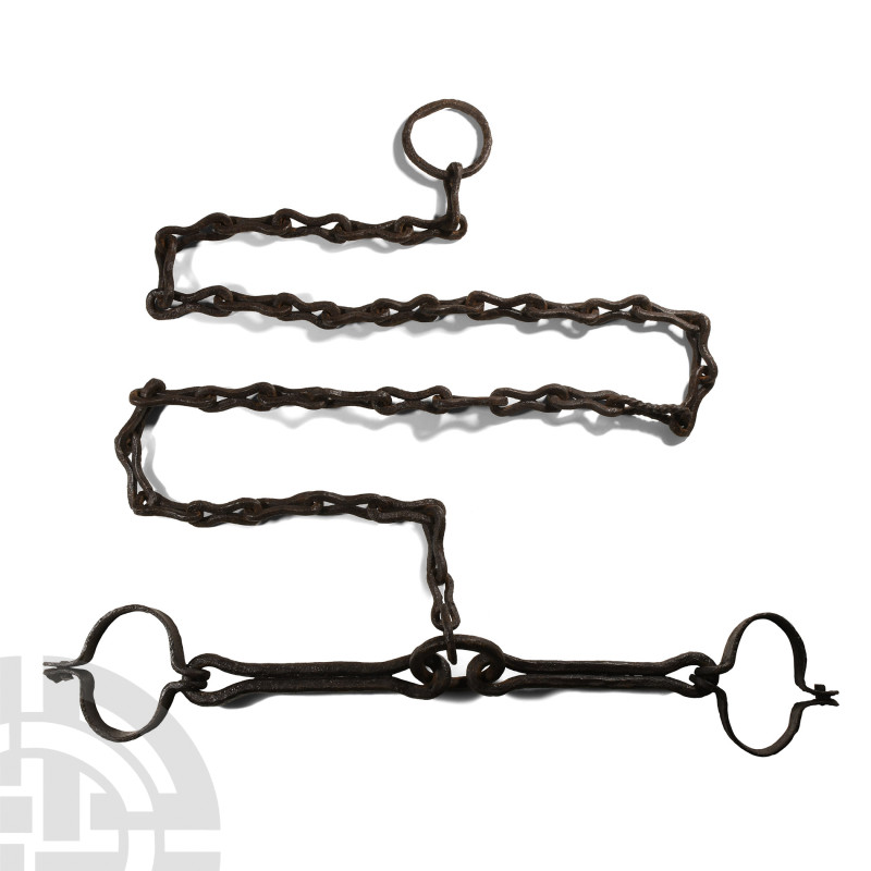 Pre-Viking Iron Slave Chain Shackle
6th-7th century A.D. Comprising thirty-eigh...