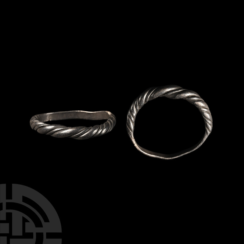 Viking Silver Faux Twisted Ring
9th-11th century A.D. Composed of a flat-sectio...