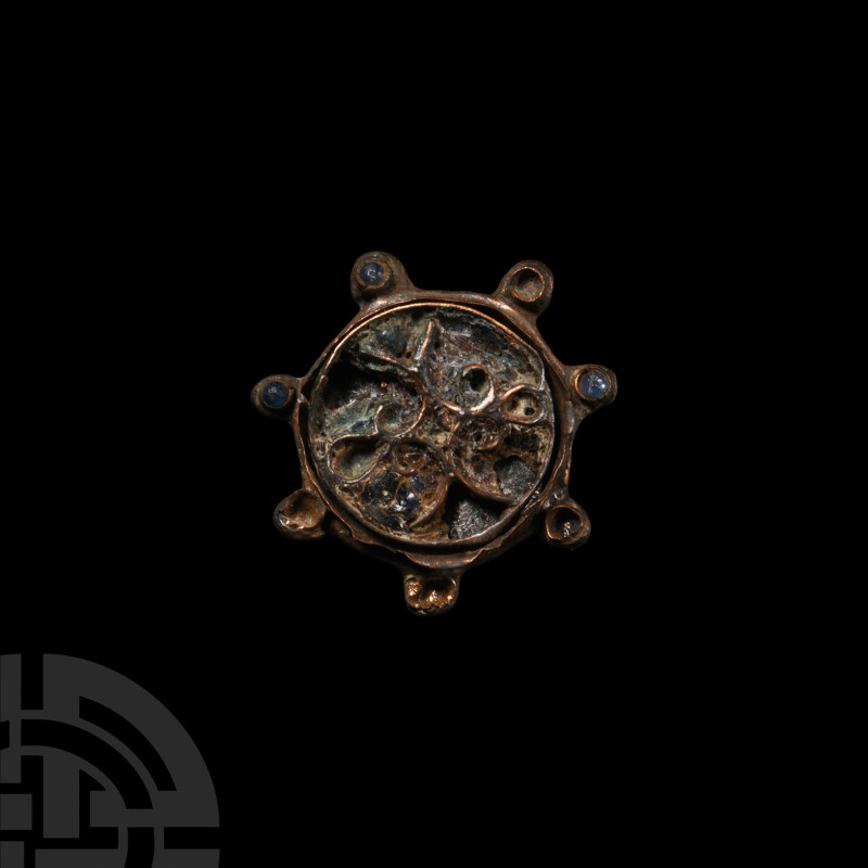 Late Anglo-Saxon Enamelled Bronze Brooch
11th century A.D. Discoid in form with...