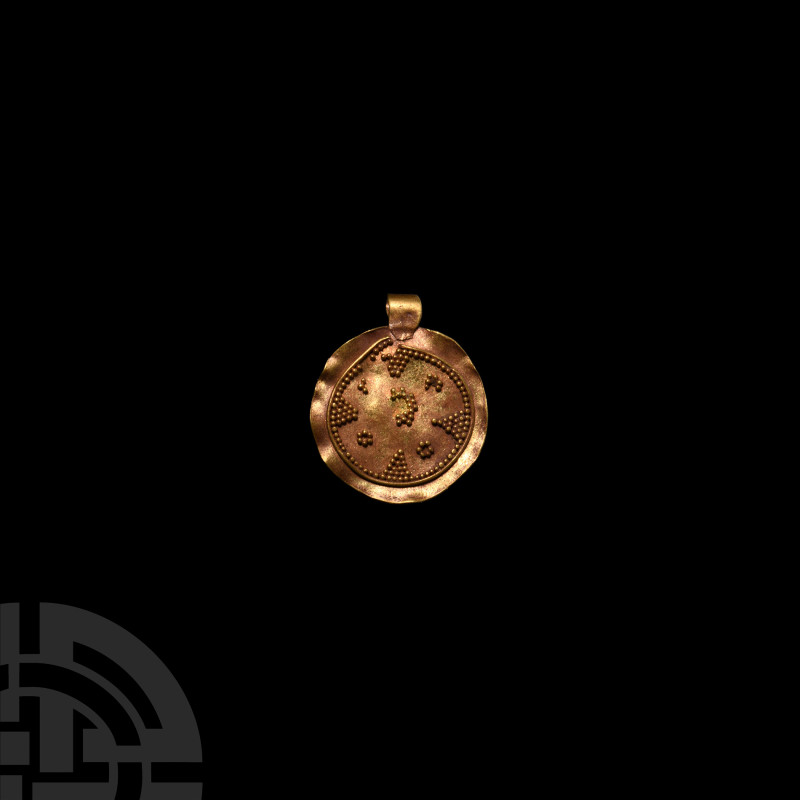 Migration Period Gold Filigree Bracteate Pendant
6th century A.D. The body deco...
