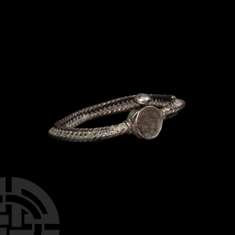 Medieval Plaited Silver Bracelet with Star of David
Circa 12th-16th century A.D...