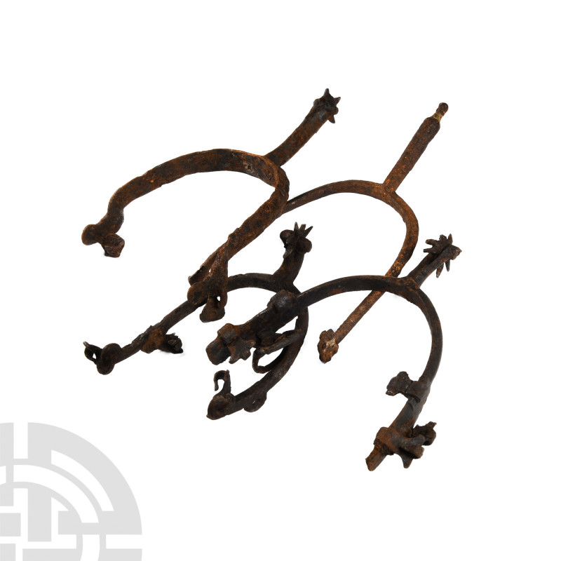 Medieval Iron Rowel Spur Collection
Circa 14th-16th century A.D. Comprising spu...