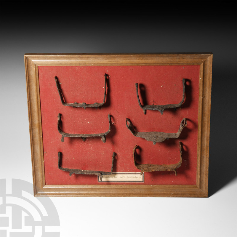 Medieval Early Iron 'Ice Crampon' Collection
15th-16th century A.D. Mounted on ...