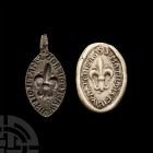Medieval 'Thames' Pewter 'MATILDIS FIL WALTER GRAFAGIS' Seal Matrix