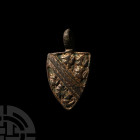 Medieval Gilt Bronze 'de Bohun Family' Knight's Heraldic Horse Harness Pendant
