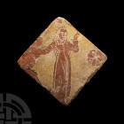 Medieval Glazed Ceramic Tile With a Dancing Figure