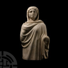 Life-Size Marble Draped Statue of Venus