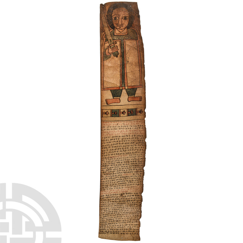 Ethiopian Magic Scroll with Archangel Michael
Early 19th century A.D. Comprisin...