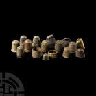 Post Medieval 'Thames' Bronze and Silver Thimble Group
