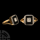 Post Medieval Gold Memorial Ring with Diamond