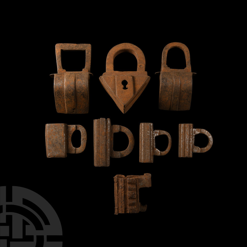 Tudor Period and Later Iron Padlock Collection
Circa 16th-17th century A.D. Com...