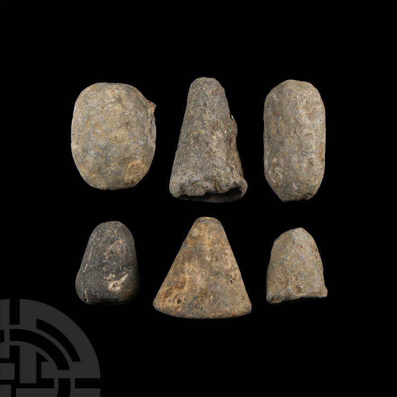 Post Medieval 'Thames' Lead Fishing Weight Group
18th-19th century A.D. Compose...