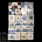 Post Medieval Glazed Ceramic Tile Group