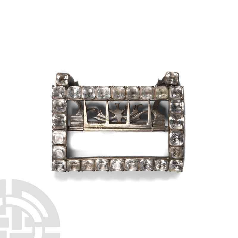 Georgian Jewelled White Metal Shoe Buckle
18th-early 19th century A.D. Comprisi...