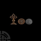 Georgian Silver Cockerel and Hen Mating Inscribed Seal Matrix