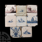 Post Medieval Glazed Ceramic Tile Group