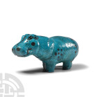 Egyptian Style Blue Glazed Hippopotamus