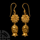 Greek Style Gold Earring Pair
