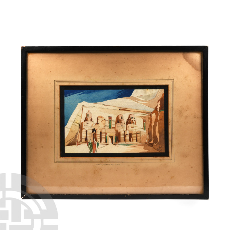 Egyptian Temple of Abu Simbel by J. W. Cox
Dated 1932 A.D. Signed in the bottom...