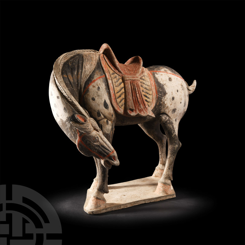 Large Chinese Tang Dapple Grey Horse with Lowered Head
Tang Dynasty, 618-907 A....