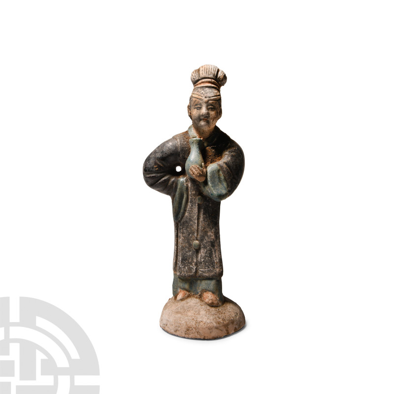 Chinese Qing Glazed Ceramic Female Attendant
Qing Dynasty, 1644-1911 A.D. Model...