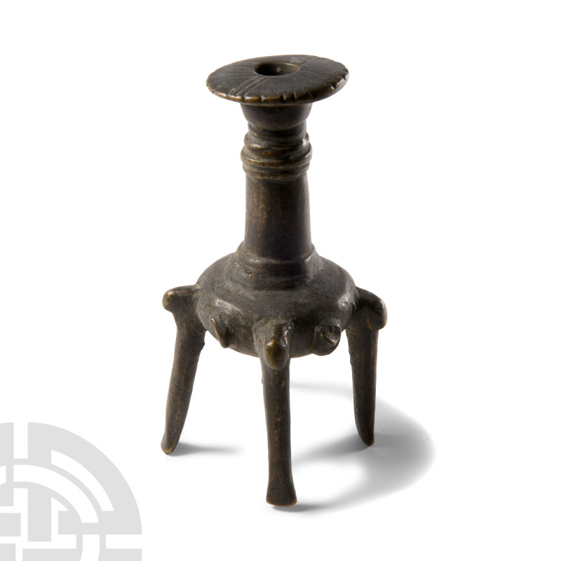 South East Asian Bronze Kohl Pot
18th-19th century A.D. The squat body supporte...