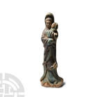 Chinese Qing Glazed Ceramic Female With Child