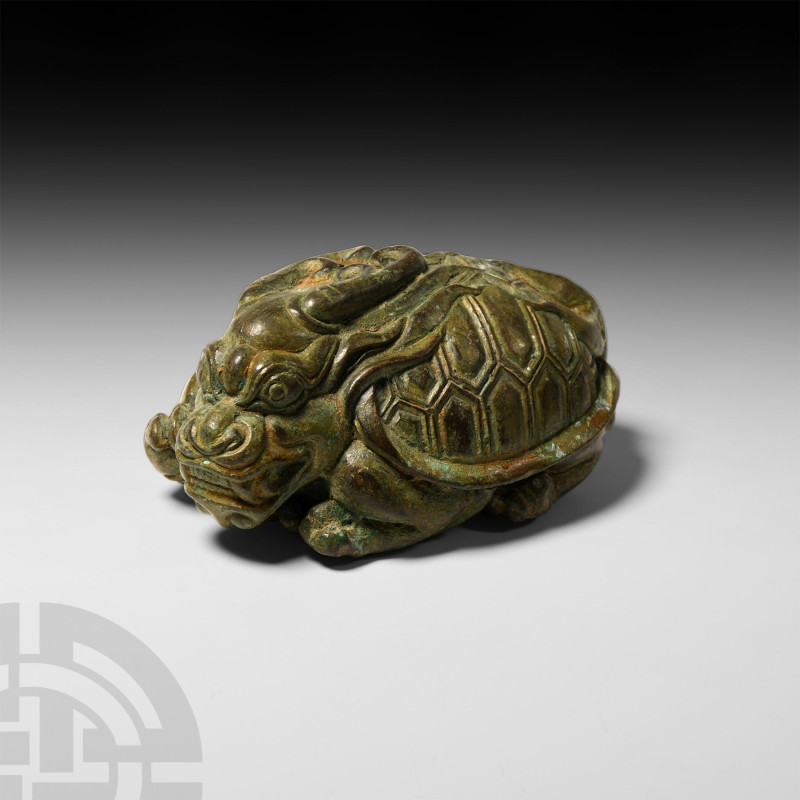 Chinese Han Style Bronze Weight
20th century A.D. In the form of a chimera, wit...