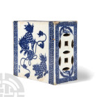 Chinese Glazed Ceramic Blue and White Incense Box