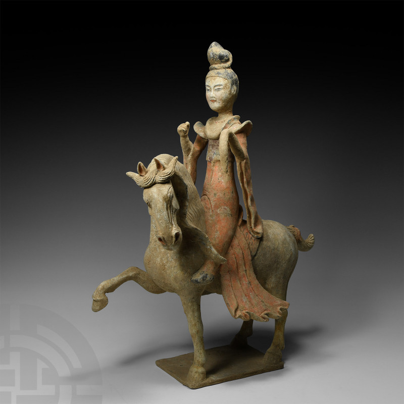 Large Chinese Tang Lady on Striding Horse
Tang Dynasty, 618-907 A.D. Modelled i...