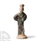 Chinese Qing Glazed Ceramic Female Attendant