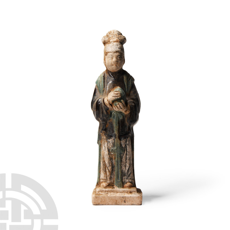 Chinese Qing Glazed Ceramic Female Attendant
Qing Dynasty, 1644-1911 A.D. Model...