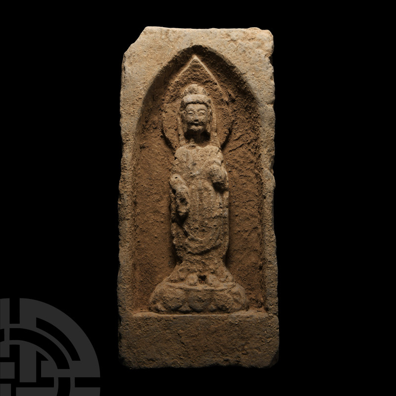 Chinese Wei Ceramic Buddha Brick
Northern Wei Dynasty, 386-534 A.D. Rectangular...