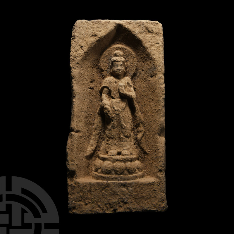 Chinese Wei Ceramic Buddha Brick
Northern Wei Dynasty, 386-534 A.D. Rectangular...
