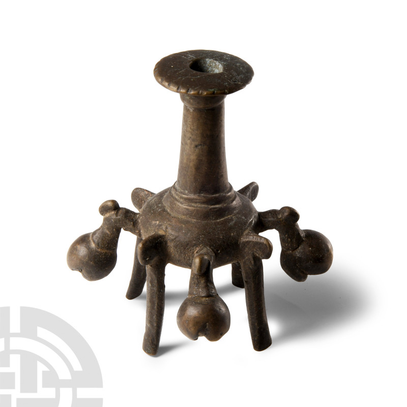 South East Asian Bronze Rattling Kohl Pot
18th-19th century A.D. The squat body...