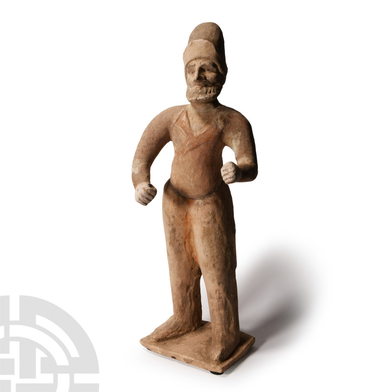 Chinese Tang Terracotta Foreign Groom
Tang Dynasty, 618-907 A.D. Wearing a cros...