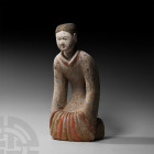 Large Chinese Han Ceramic Kneeling Figure