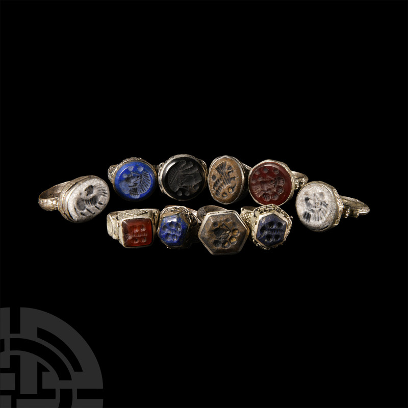 Bedouin Silver-Coloured Metal Ring Group
20th century A.D. Comprising a mixed g...