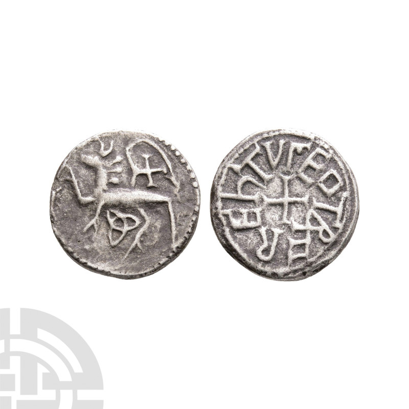 Anglo-Saxon Coins - Northumbria - Eadberht - Beast AR Sceatta
737-758 A.D. Clas...