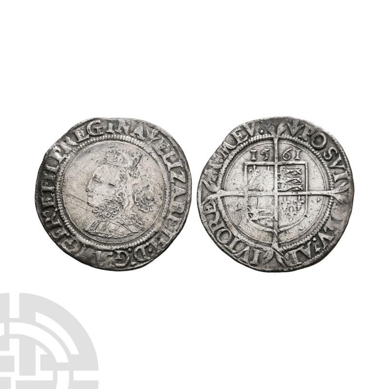 English Tudor Coins - Elizabeth I - 1561 - Sixpence
Dated 1561 A.D. Third-fourt...