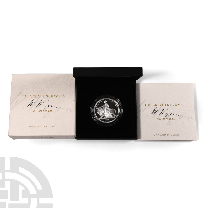 English Milled Coins - Elizabeth II - 2019 - Cased RM Proof 2oz Silver Una and L...