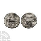 Ancient Roman Republican Coins - Q Pompeius Rufus - Curule Chairs AR Denarius