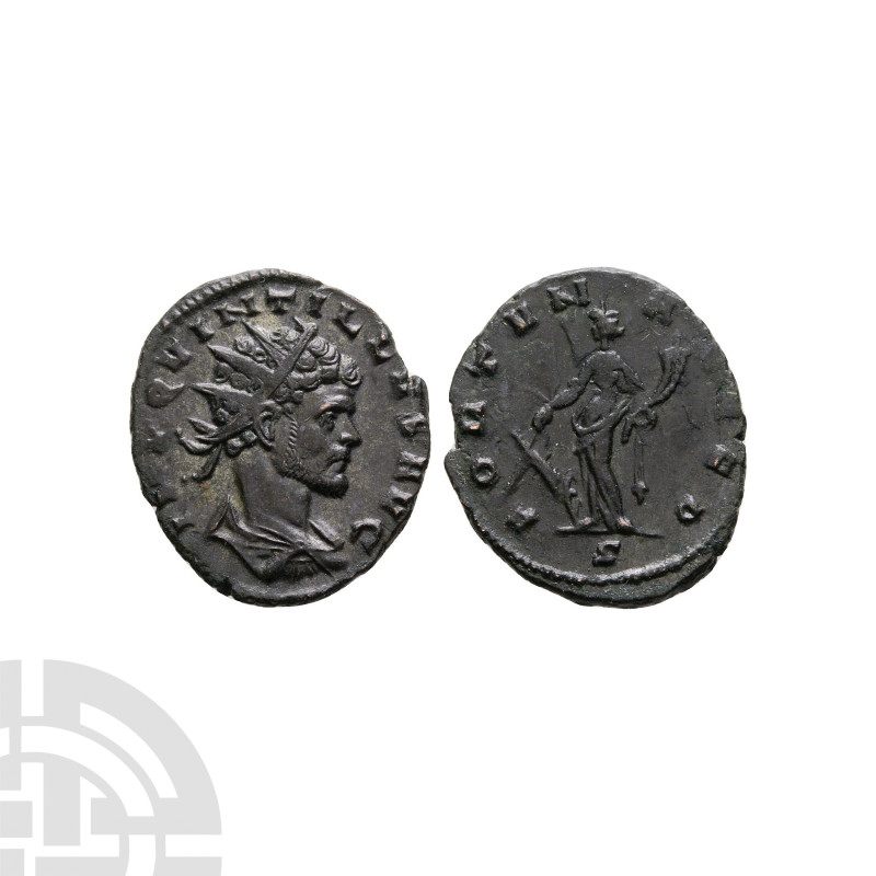 Ancient Roman Imperial Coins - Quintillus - Fortuna AE Antoninianus
August to O...